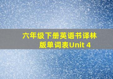 六年级下册英语书译林版单词表Unit 4